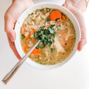 AIP Chicken Soup with carrots, celery, bone broth